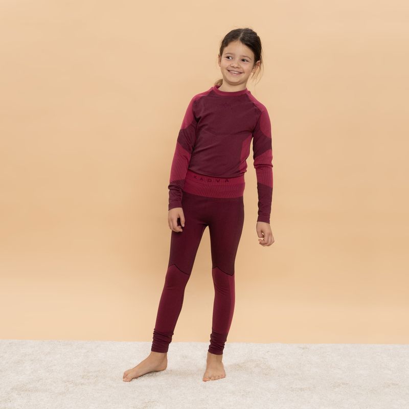 Set complet de lenjerie termică pentru copii KADVA Frosty Jrg Set fără cusături roz 6