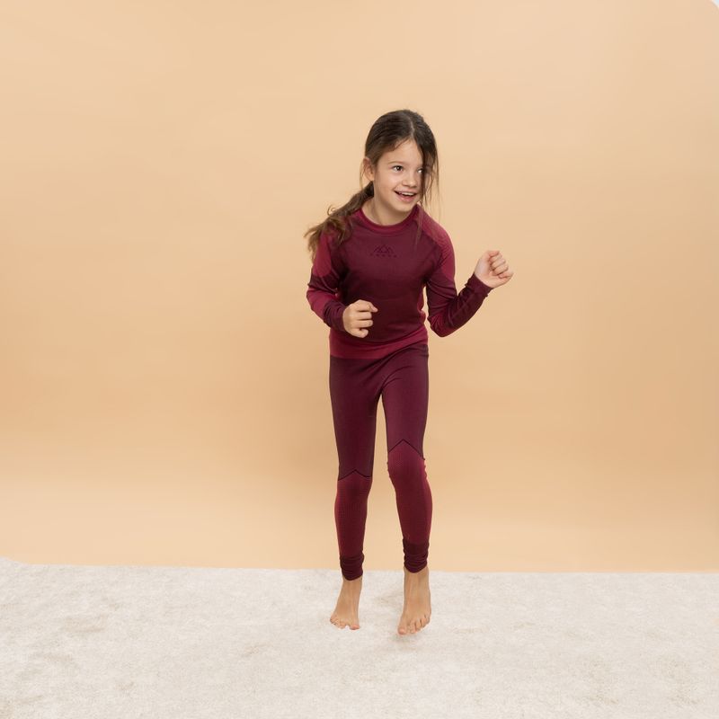 Set complet de lenjerie termică pentru copii KADVA Frosty Jrg Set fără cusături roz 4