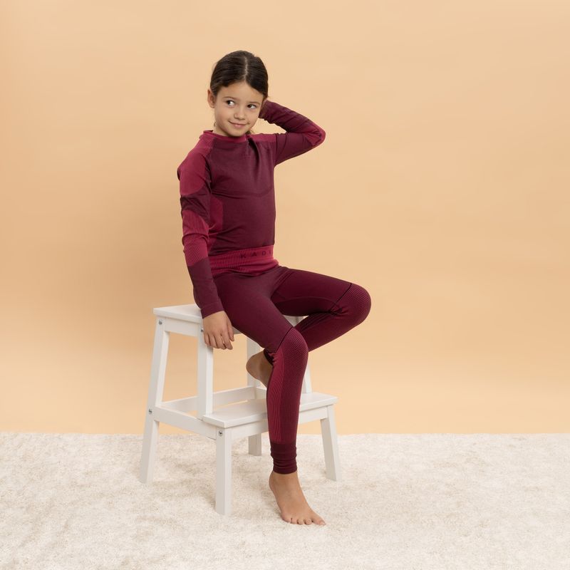 Set complet de lenjerie termică pentru copii KADVA Frosty Jrg Set fără cusături roz 5