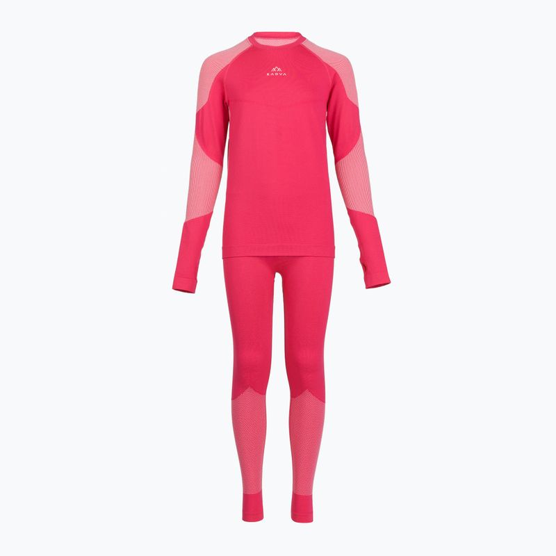 Set complet de lenjerie termică pentru copii KADVA Frosty Jrg Set fără cusături roz 8