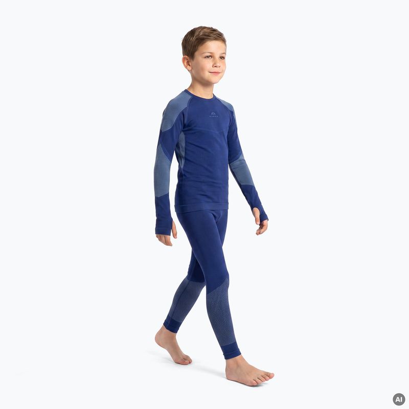 Set complet de lenjerie termică pentru copii KADVA Frosty Jrb Set, fără cusături, bleumarin 4