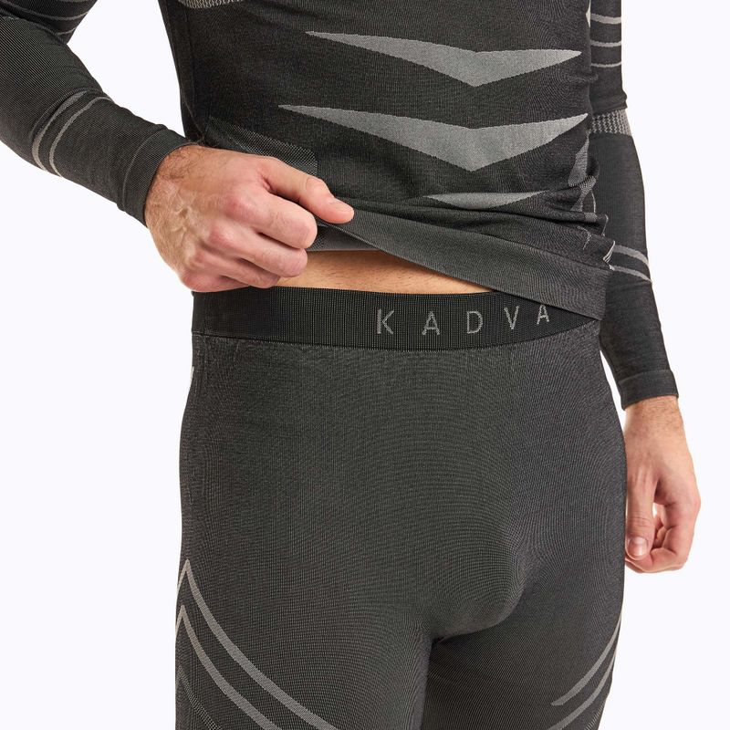 Set de lenjerie termică pentru bărbați KADVA Streif Set, fără cusături, negru 8