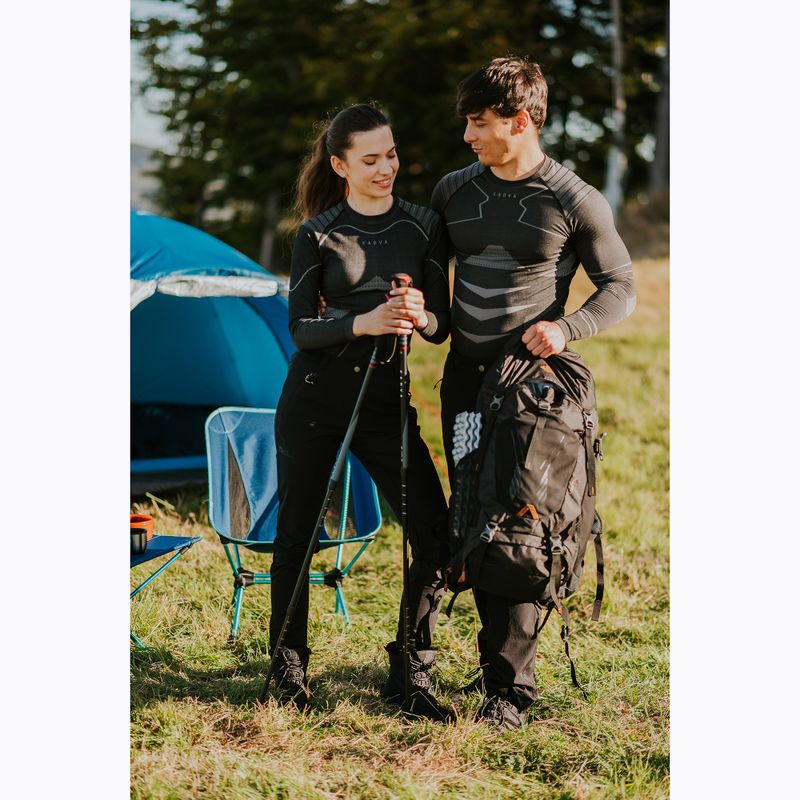 Set de lenjerie termică pentru femei KADVA Streif W Set, fără cusături, negru 13