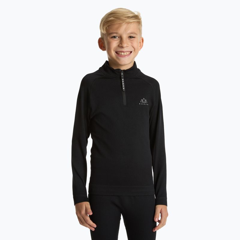 Set de lenjerie termică pentru copii KADVA Tyros Set Jr fără cusături negru 4