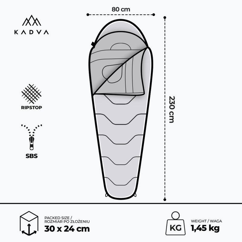Sac de dormit KADVA Mumio R dreapta verde 3