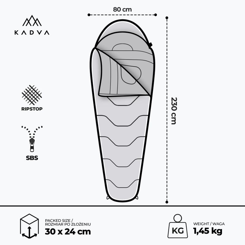 KADVA Mumio L sac de dormit stânga verde 3