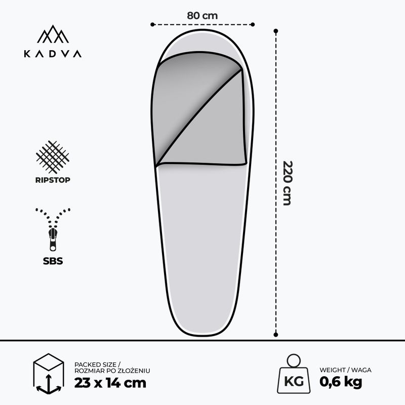 Sac de dormit KADVA Light 600 R dreapta granat 3