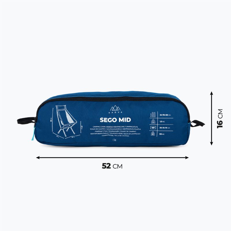 Scaun turistic KADVA Sego Mid ultraușor albastru 11