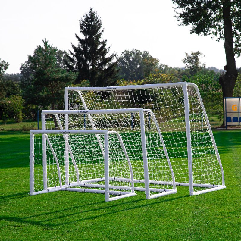 Poartă de fotbal OneTeam PVC 182 x 120 cm albă 5