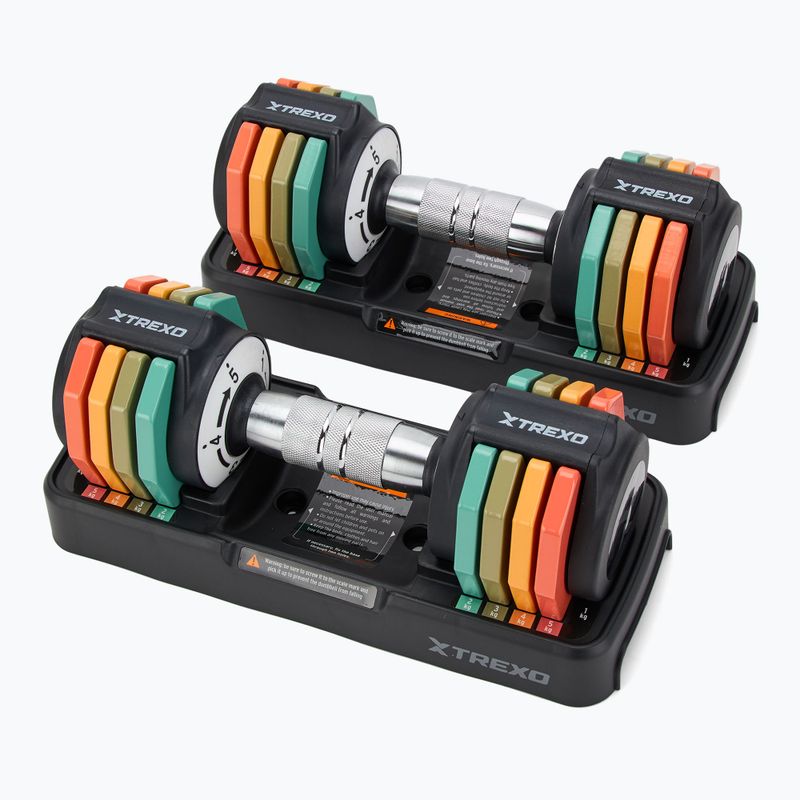 Set de haltere reglabile TREXO 2 x 5 kg multicolor