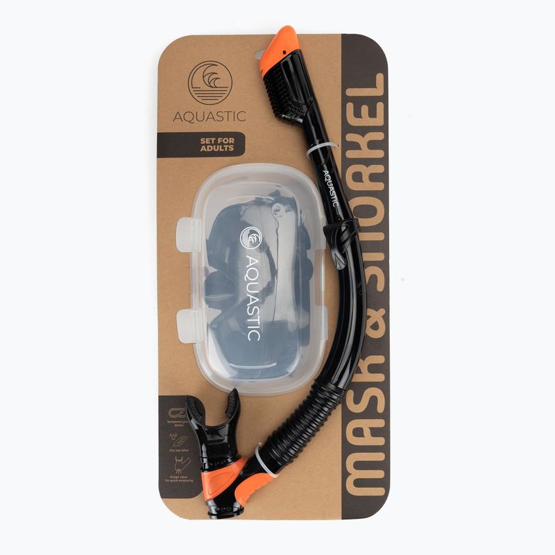 Set de snorkeling AQUASTIC Cove mască + tub negru 9