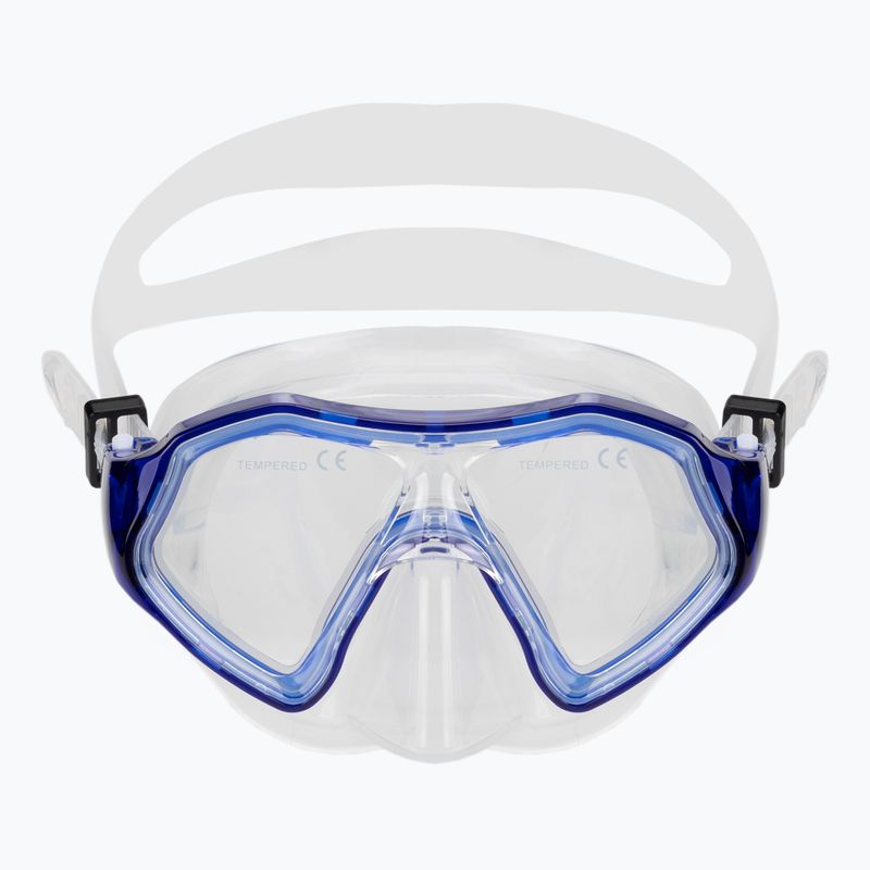 Set de snorkeling pentru copii AQUASTIC Shelly mască + tub albastru închis 3