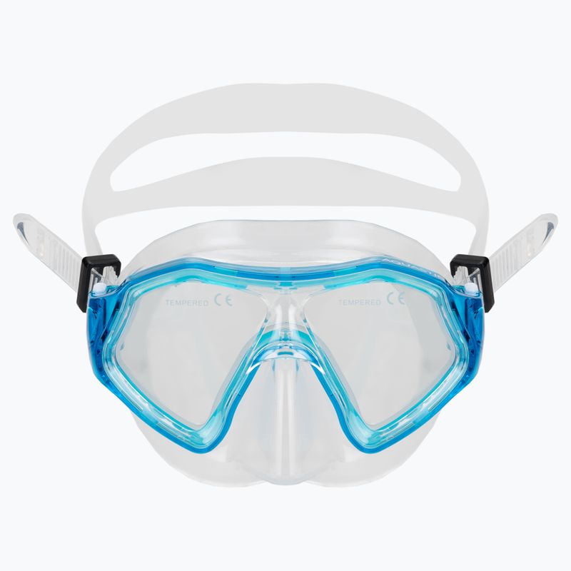 Set de snorkeling pentru copii AQUASTIC Shelly mască + tub albastru deschis 3