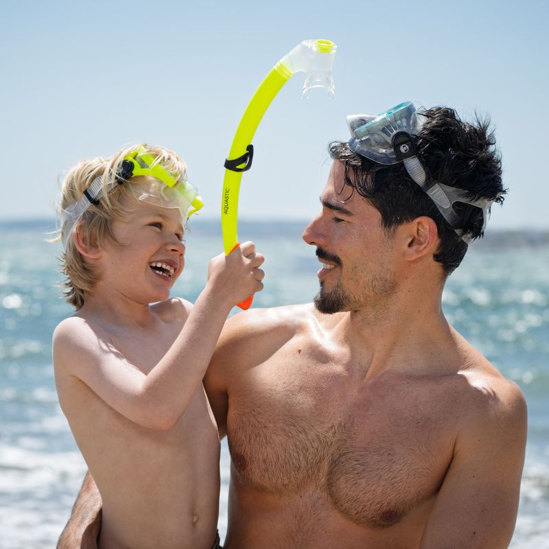 Set de snorkeling pentru copii AQUASTIC Minke mască + tub verde 10