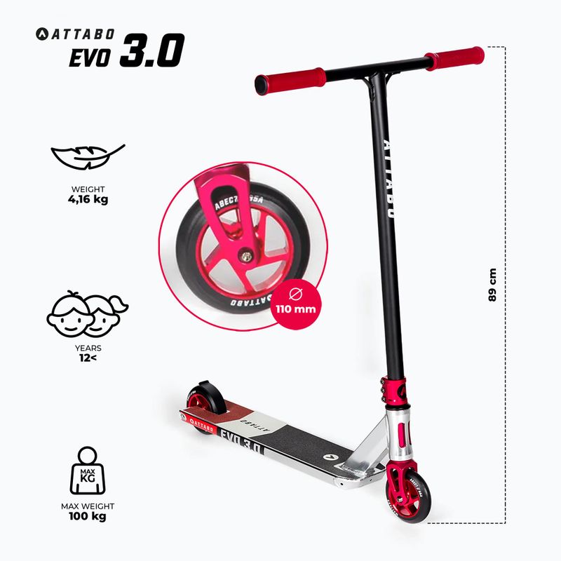 Trotineta pentru copii ATTABO EVO 3.0 roșu ATB-ST02 2