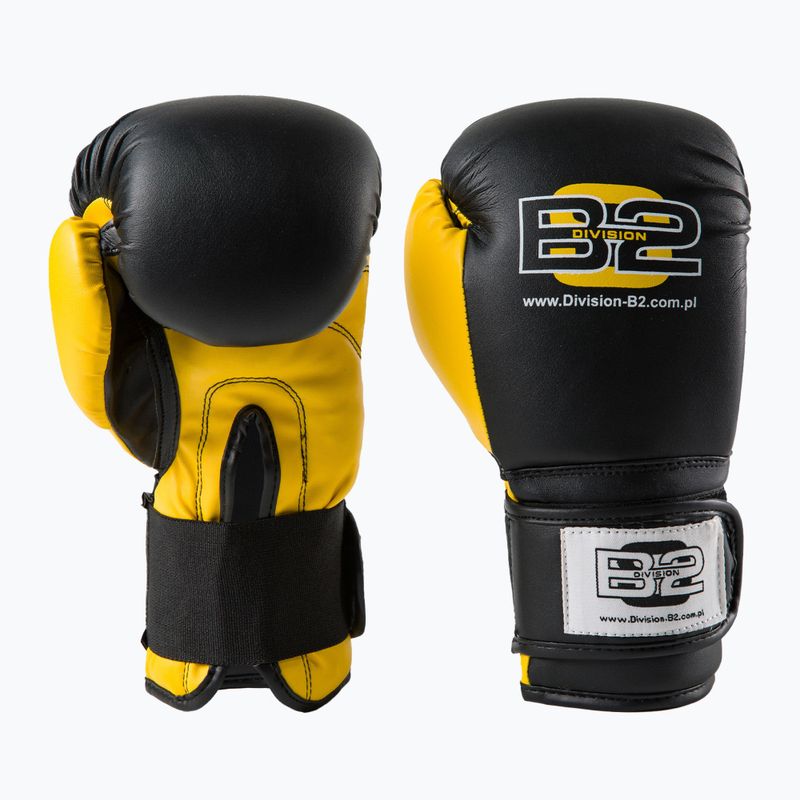 Mănuși de box Divizia B-2 negru-galben DIV-TG01