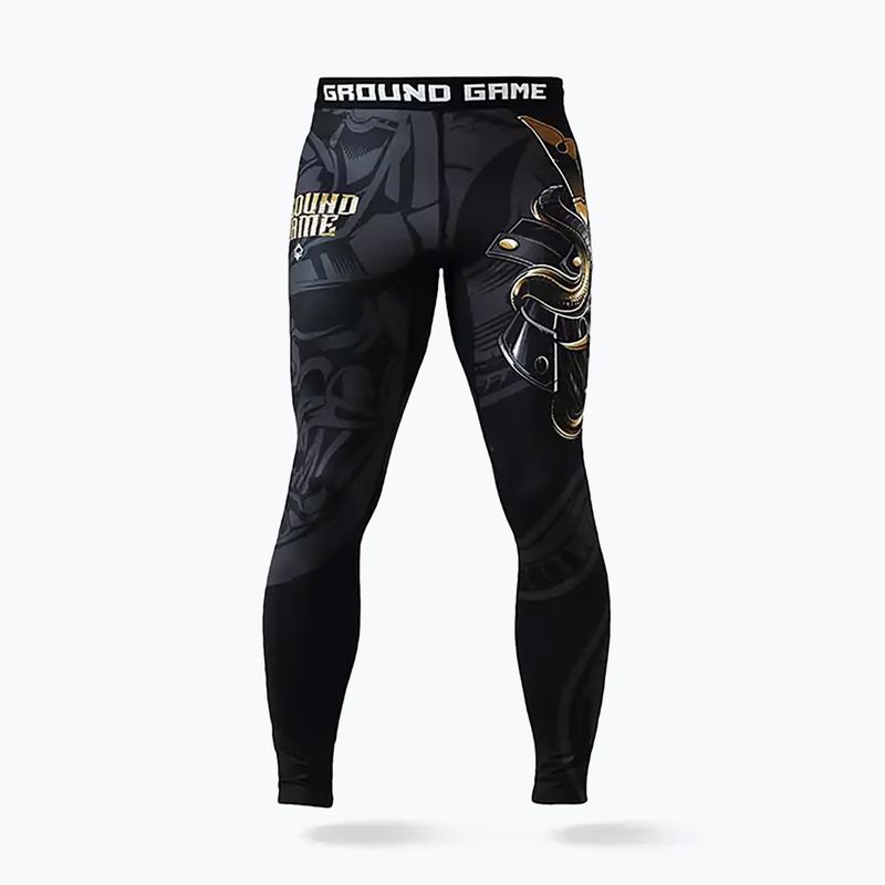 Jambiere MMA pentru bărbați Ground Game Oni Samurai negru 22LEGGSAM3