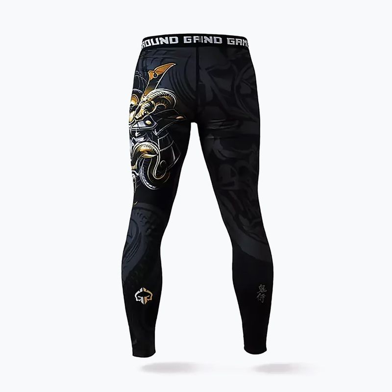 Jambiere MMA pentru bărbați Ground Game Oni Samurai negru 22LEGGSAM3 2