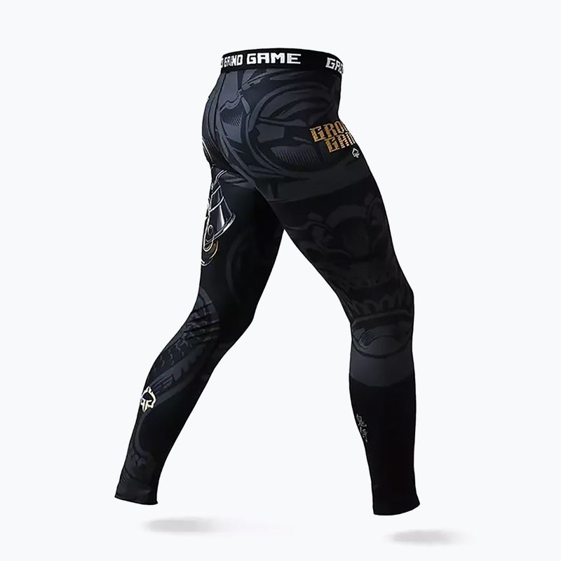 Jambiere MMA pentru bărbați Ground Game Oni Samurai negru 22LEGGSAM3 4