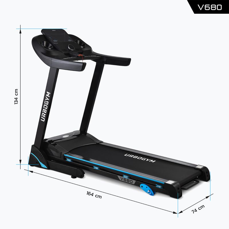 Urbogym V680 bandă de alergare electrică neagră 590490606085053 4