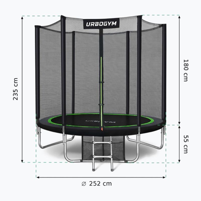 Trambulină de grădină Urbogym Classic 252 cm negru 8FT 9