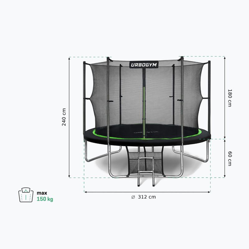 Urbogym Jumper 312 cm trambulină de grădină neagră 10FT 7