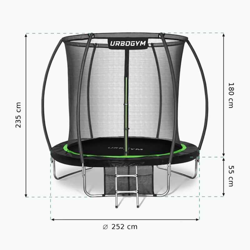 Urbogym Infinity Infinity 252 cm trambulină de grădină negru 8FT 11