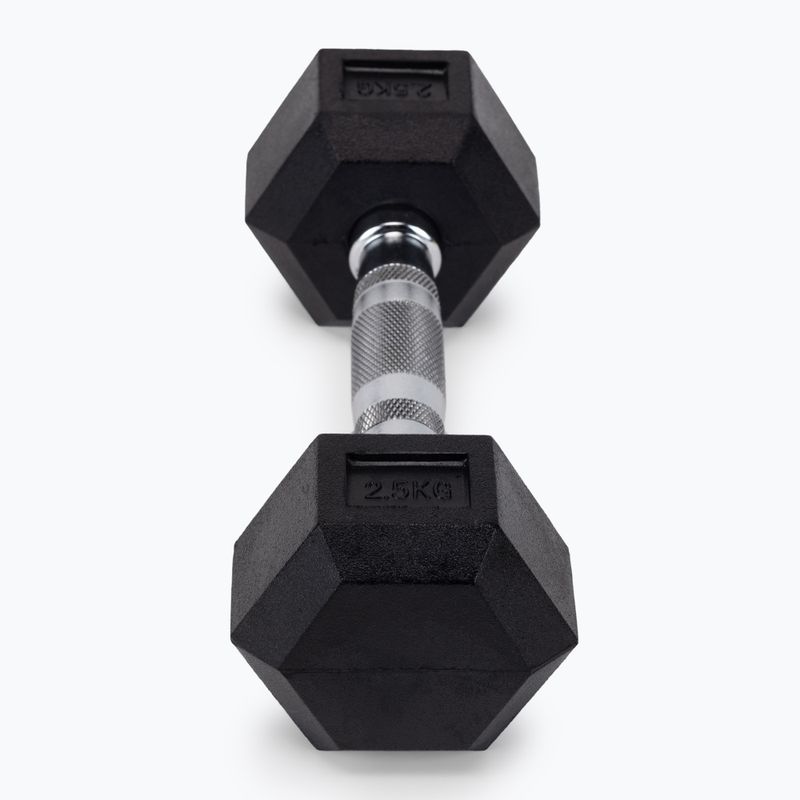 Bauer Fitness HEX HEX halteră hexagonală cauciucată 2,5 kg negru AC-1701 3