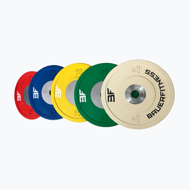 Set de greutăți olimpice Bauer Fitness Competition 2x 5, 10, 15, 20, 25kg colorate AC-166