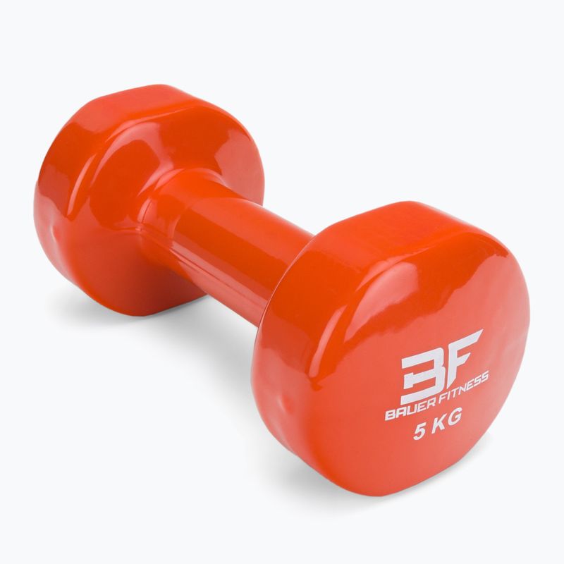 Ganteră din vinil Bauer Fitness 5 kg portocalie AC-1406