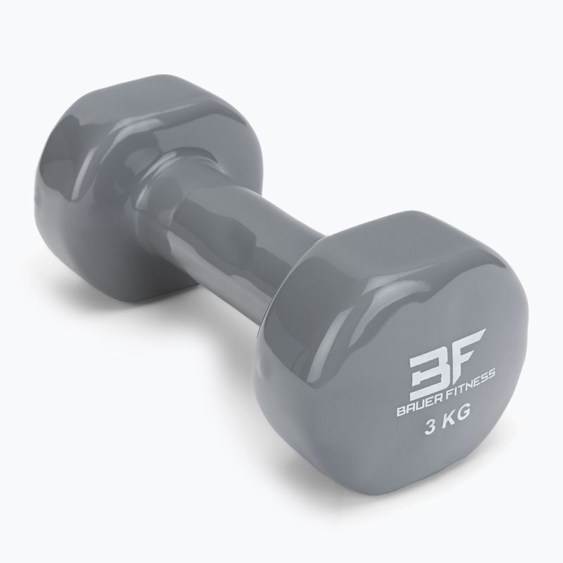 Ganteră din vinil Bauer Fitness 3 kg gri AC-1404
