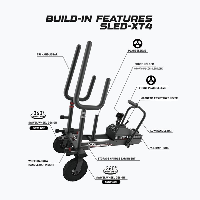 Sanie pentru antrenament de forță XEBEX XT4 Sled black 5