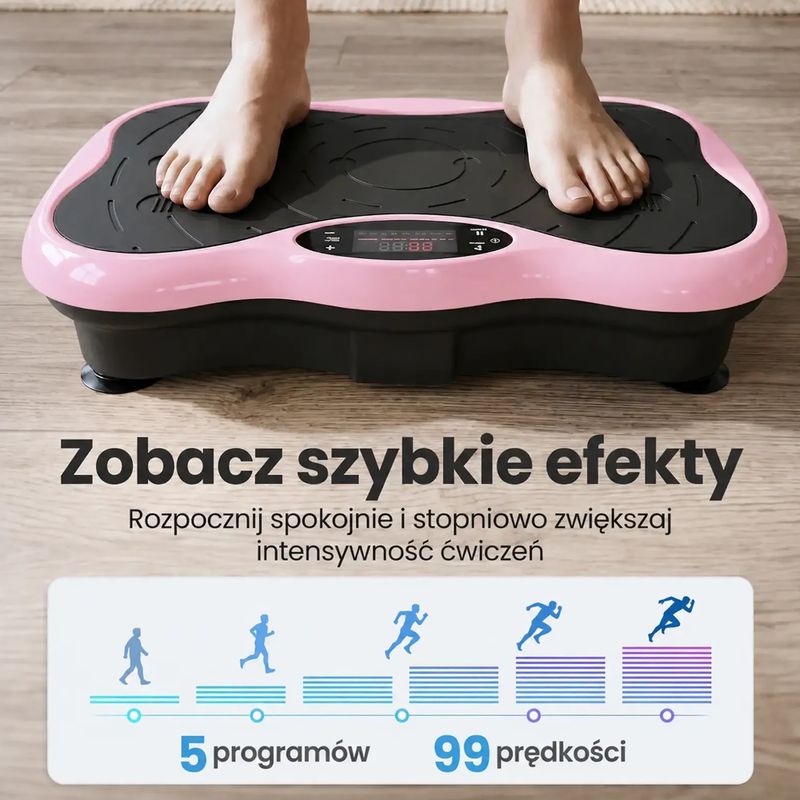 Platformă cu vibrații Extralink Moonwalk Spin Move black/pink 10
