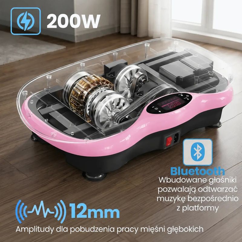 Platformă cu vibrații Extralink Moonwalk Spin Move black/pink 11