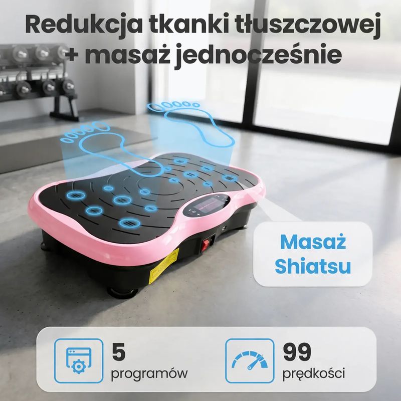 Platformă cu vibrații Extralink Moonwalk Spin Move black/pink 16