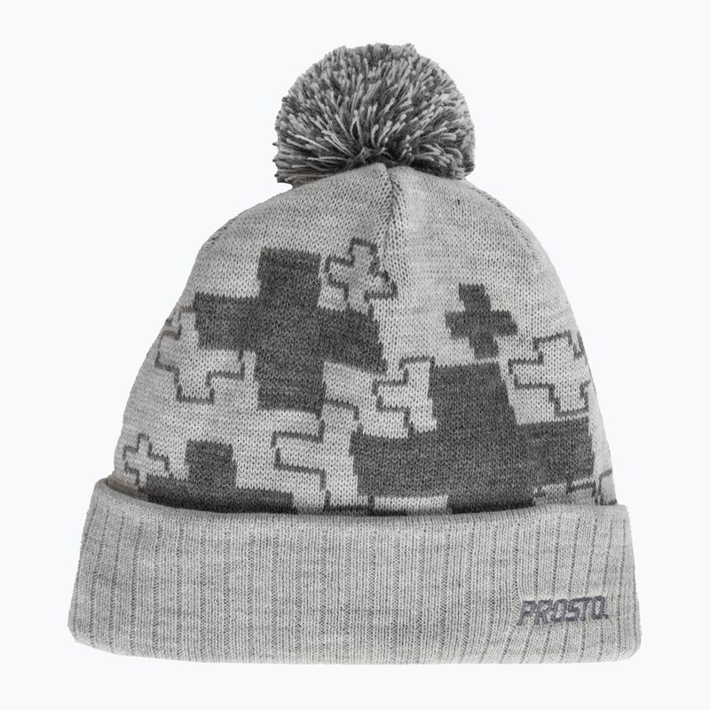 PROSTO Winter Snowmzy beanie gri de iarnă 5