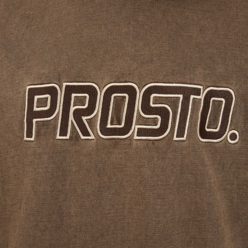 Hanorac pentru bărbați PROSTO Checked Hoodie dark brown 4