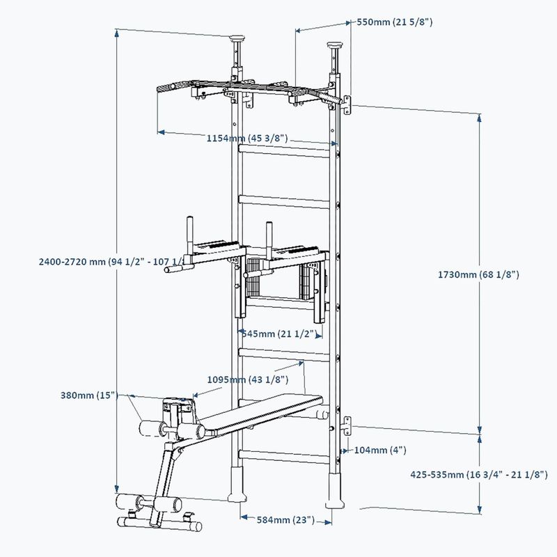 BenchK scara de gimnastică albă BK-523W 3