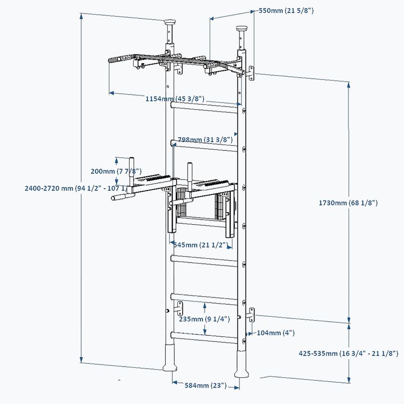 BenchK scara de gimnastică albă BK-521W+DB1W 3