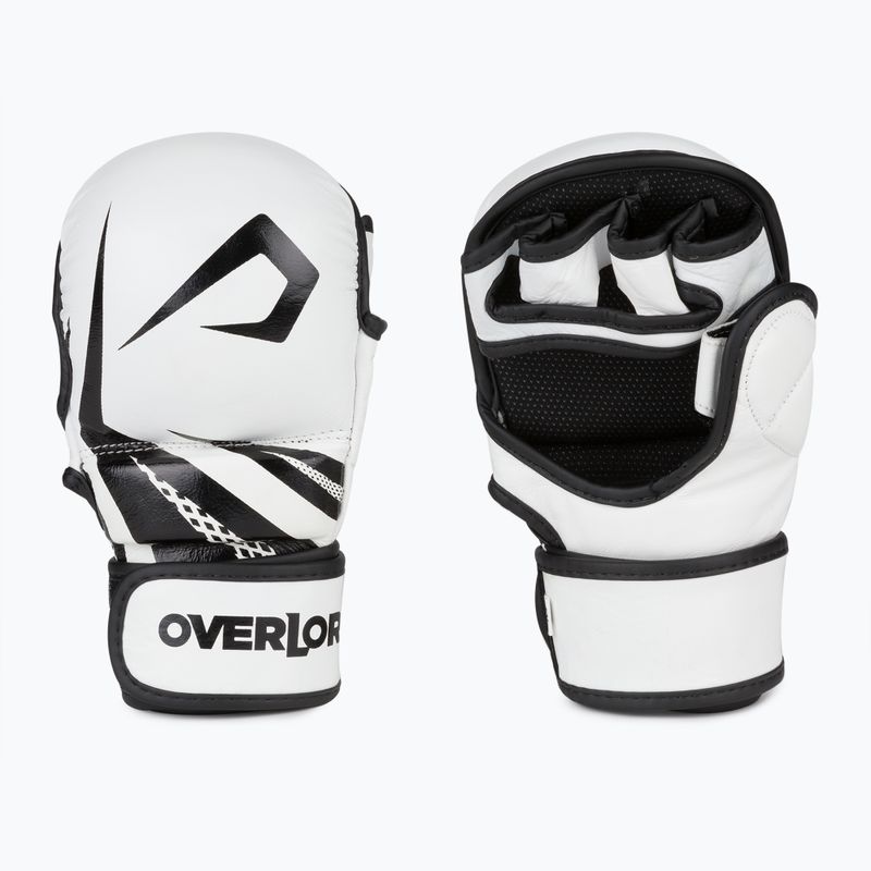 Overlord mănuși de grappling Sparring MMA piele naturală alb 101003-W/M