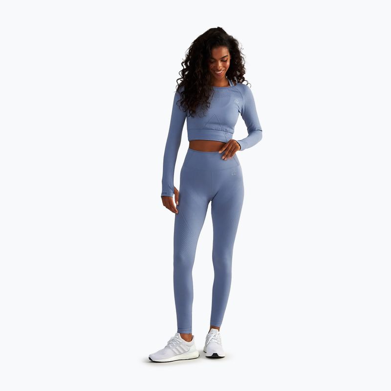 Top de antrenament pentru femei BeShaped Femme Force LS light blue 2