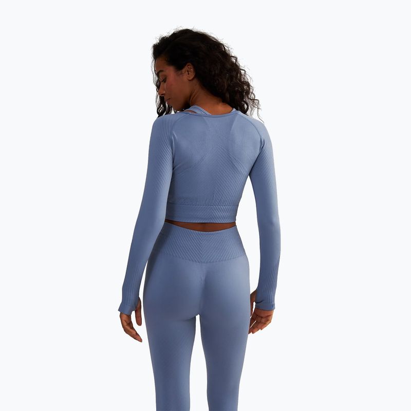 Top de antrenament pentru femei BeShaped Femme Force LS light blue 4