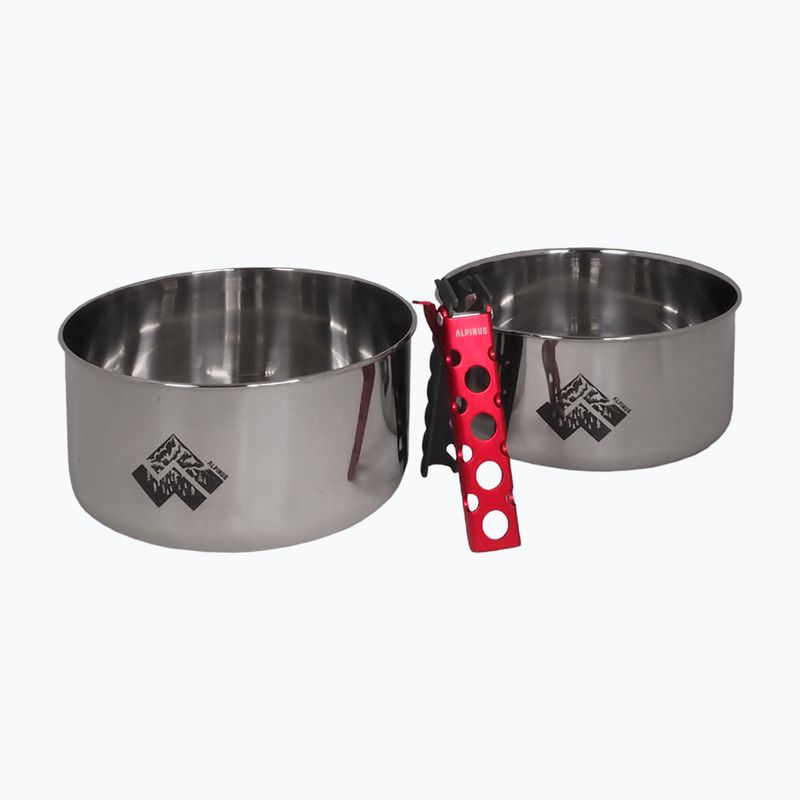 Set de vase turistice Alpinus Jukatan 2l, 1,5 l i 0,6 l stalowy 2