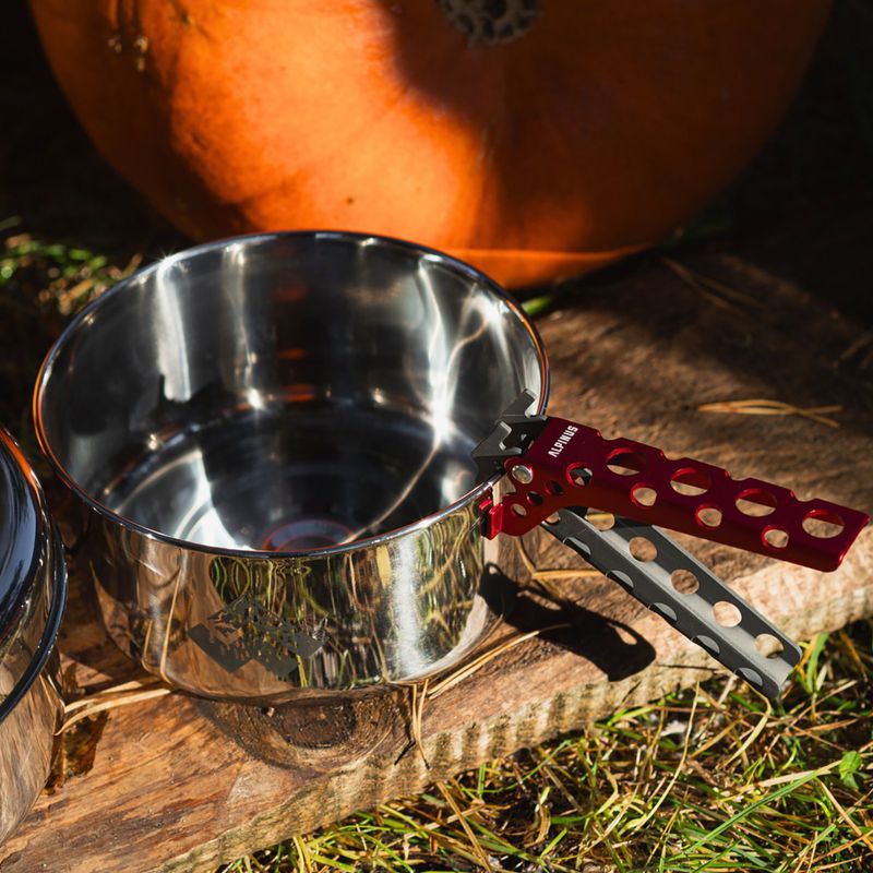 Set de vase turistice Alpinus Jukatan 2l, 1,5 l i 0,6 l stalowy 11