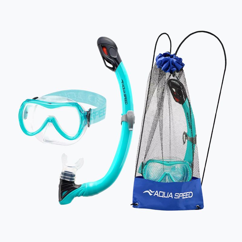 Set de scufundări pentru copii AQUA-SPEED Alize FS + Samos + Mesh turcoaz