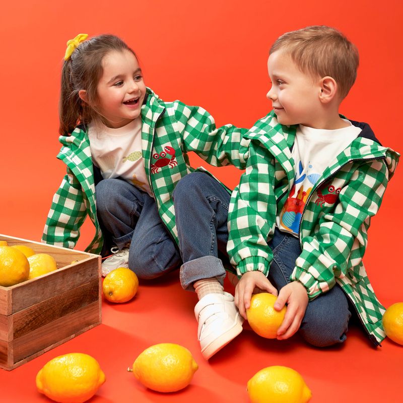 Jachetă pentru copii KID STORY Wiatroszczelna i Wodoodporna green grid 11