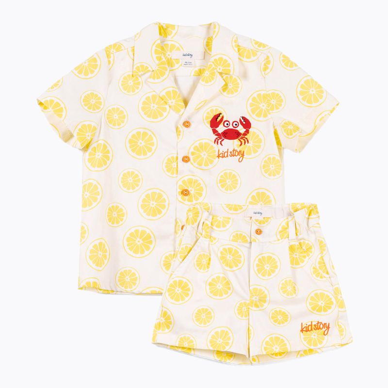Set pentru copii KID STORY Cămașă și pantaloni scurți lime paradise