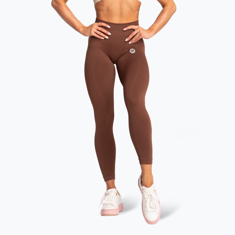 Colanți pentru femei Gym Glamour Basic Scrunch brown