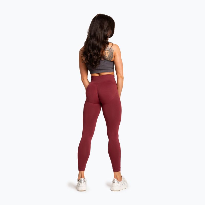 Colanți pentru femei Gym Glamour Basic Scrunch burgundy 3