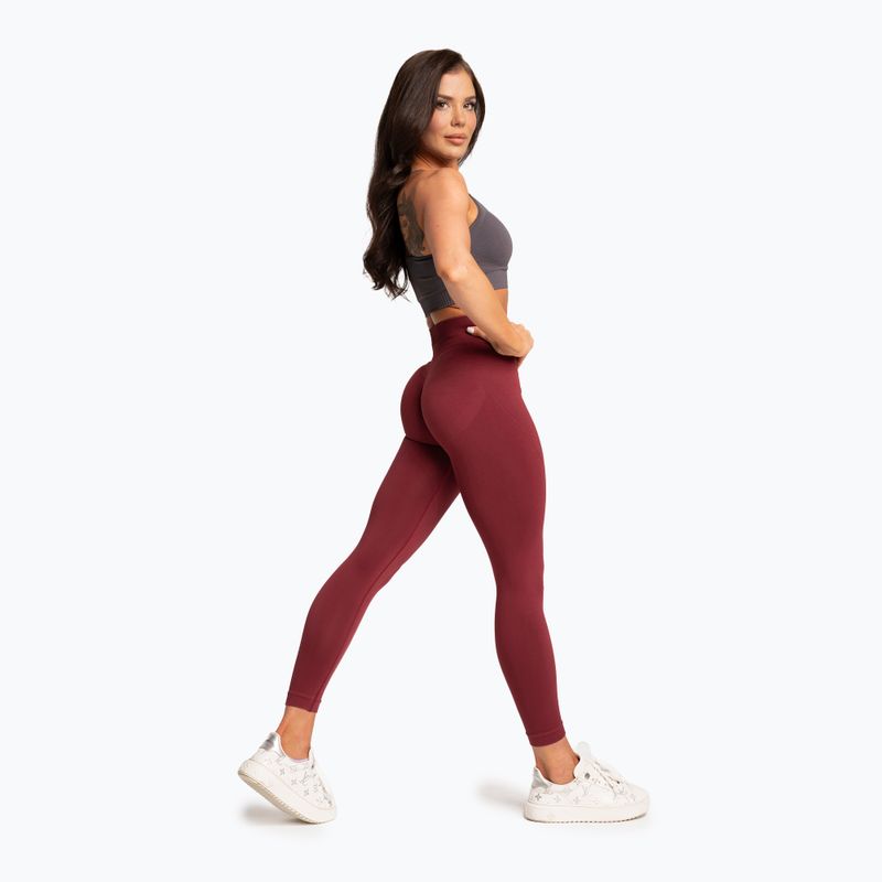 Colanți pentru femei Gym Glamour Basic Scrunch burgundy 4